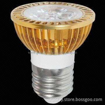 LED Spotlight Bulb, 3W, Made of Aluminum, High Luminous Efficiency, Golden Luster, CE-marked